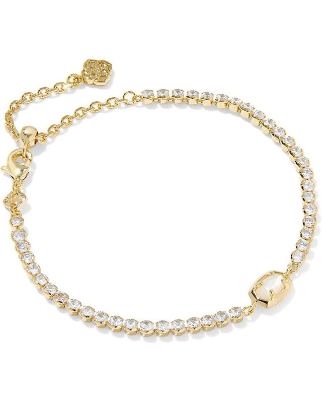 Emilie Tennis Bracelet-Gold Ivory MOP