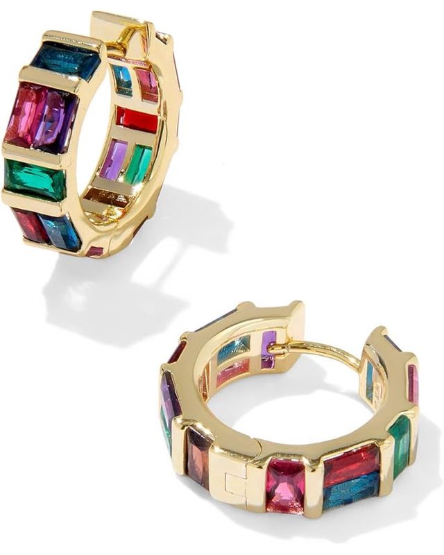 Jamie Huggie Earring-Gold Multi Mix