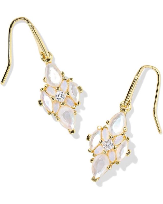 Abbie Crystal Drop Earring-Gold Neutral Mix
