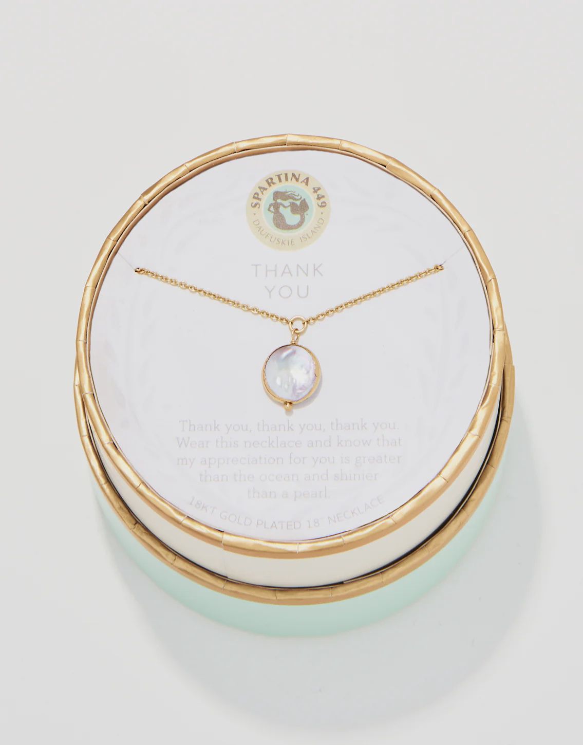 Thank You/ Coin Pearl Necklace 18&quot;