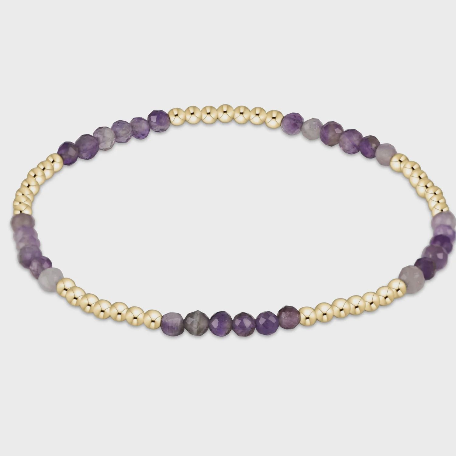 Blissful Pattern 2.5mm Bead Bracelet-Amethyst