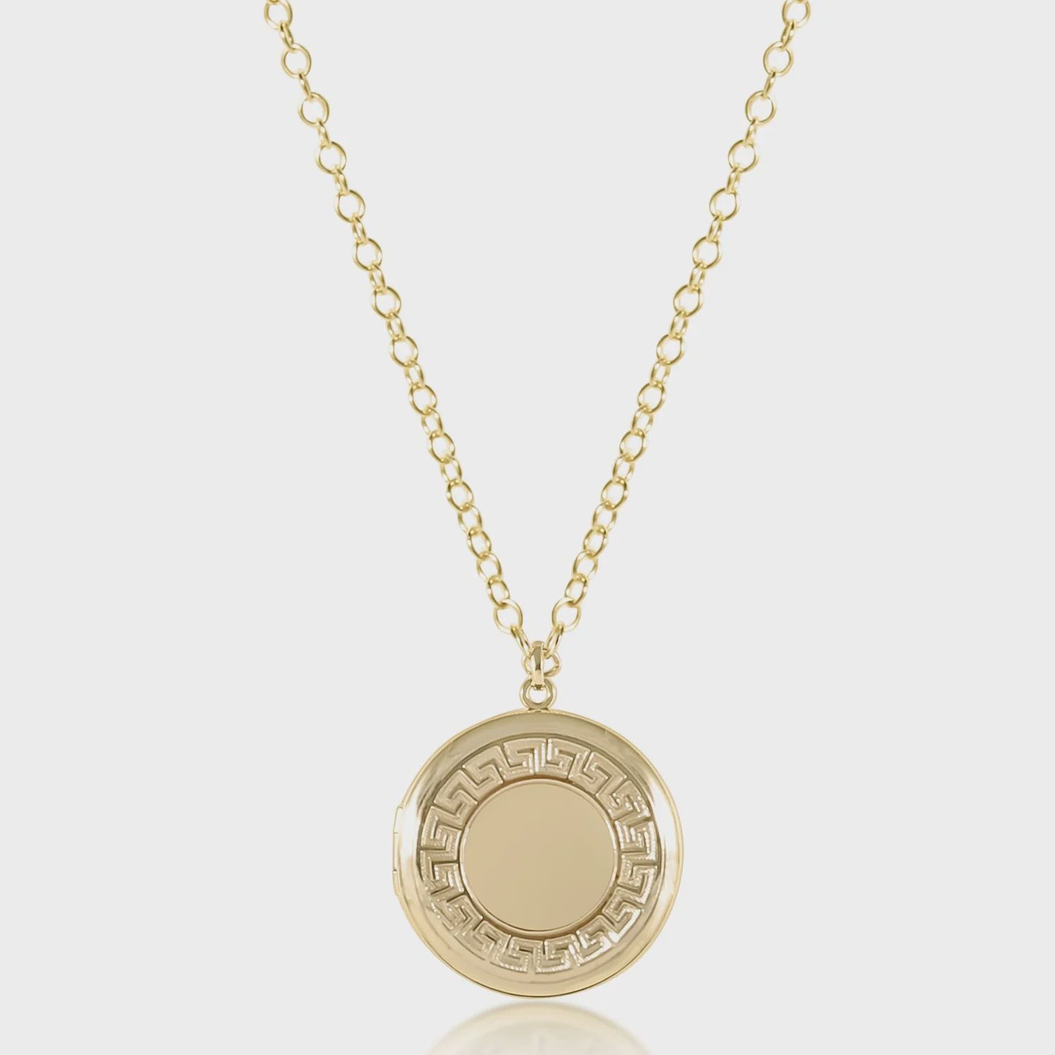 18&quot; Gold Necklace-Cherish Medium Locket