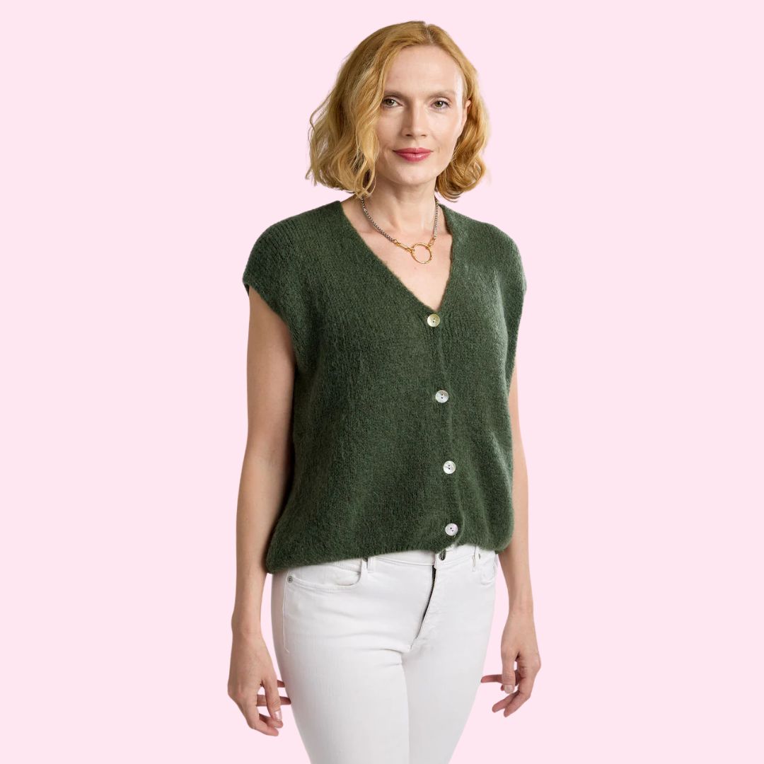 Alessia Knit Button Up Vest