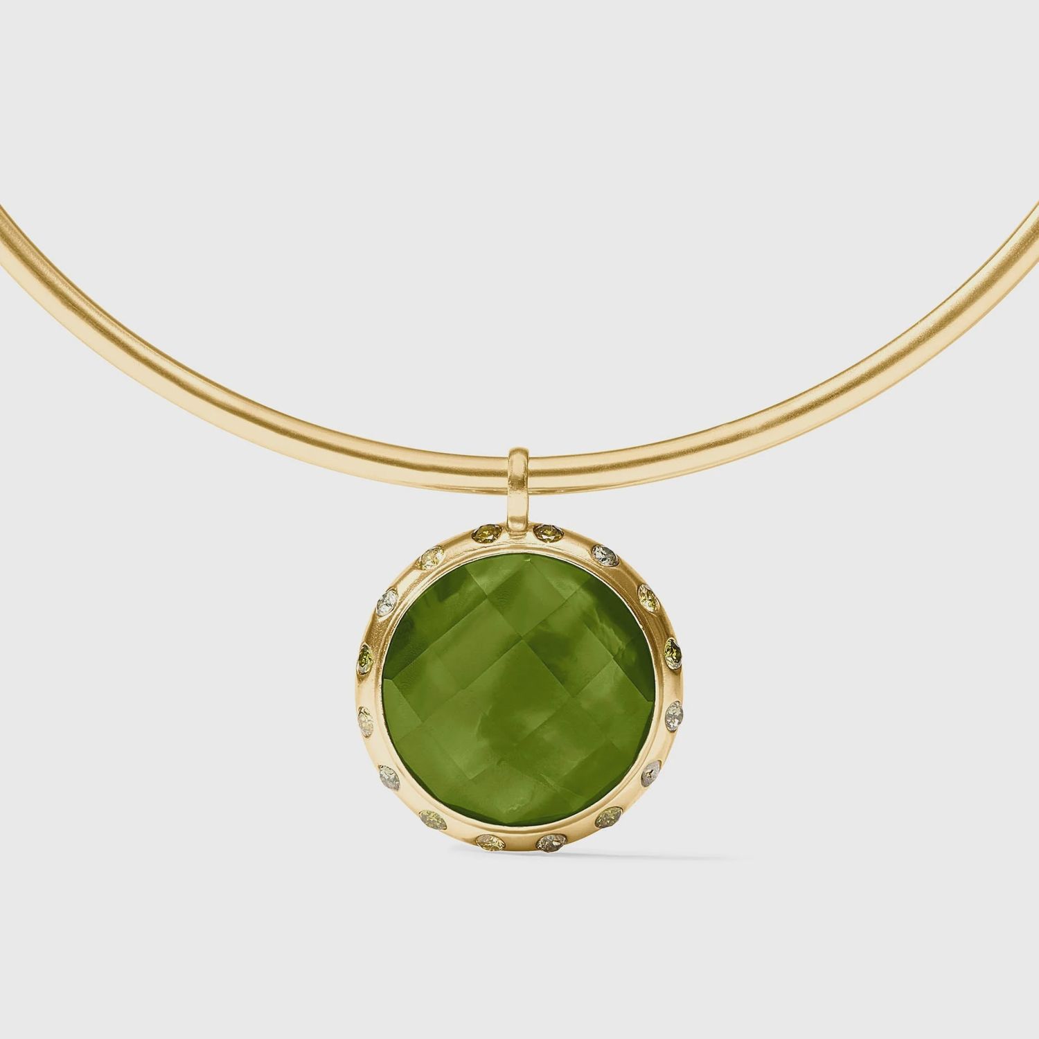 Rainbow Statement Necklace-Iridescent Palmetto Green