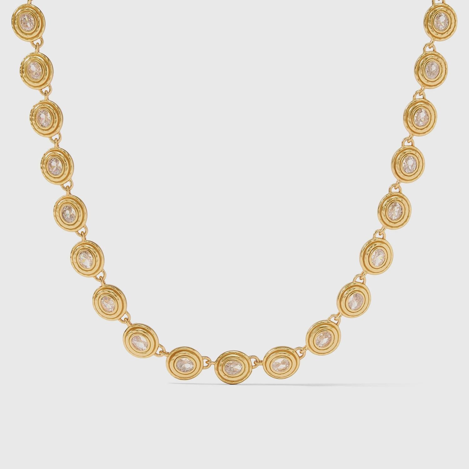 Tudor Tennis Necklace-Gold-Cubic Zirconia
