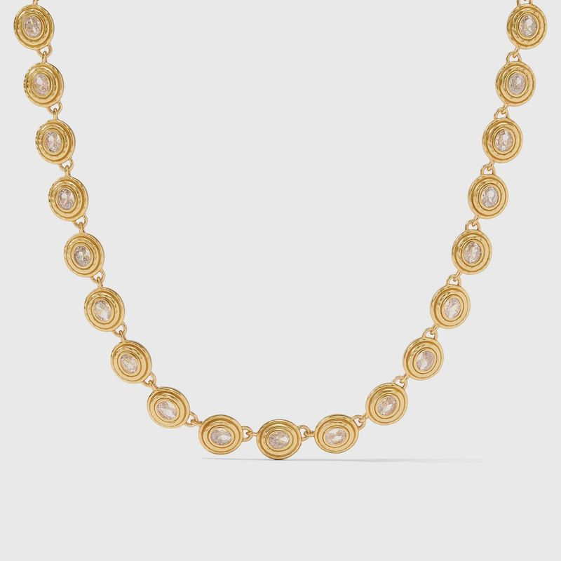 Tudor Tennis Necklace-Gold-Cubic Zirconia