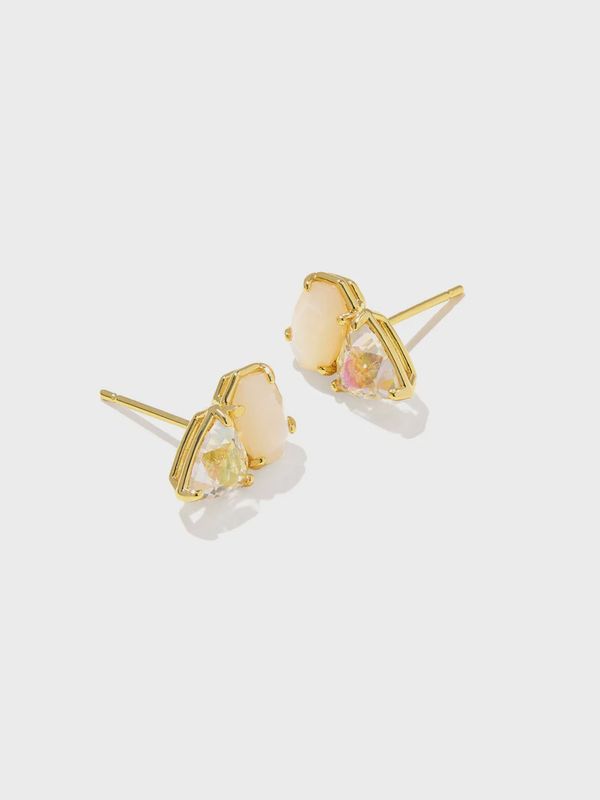 Tatum Stud Earring-Gold Neutral Mix