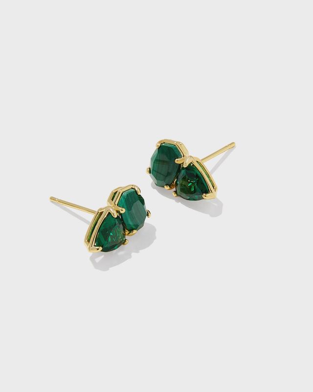 Tatum Stud Earring-Gold Green Mix