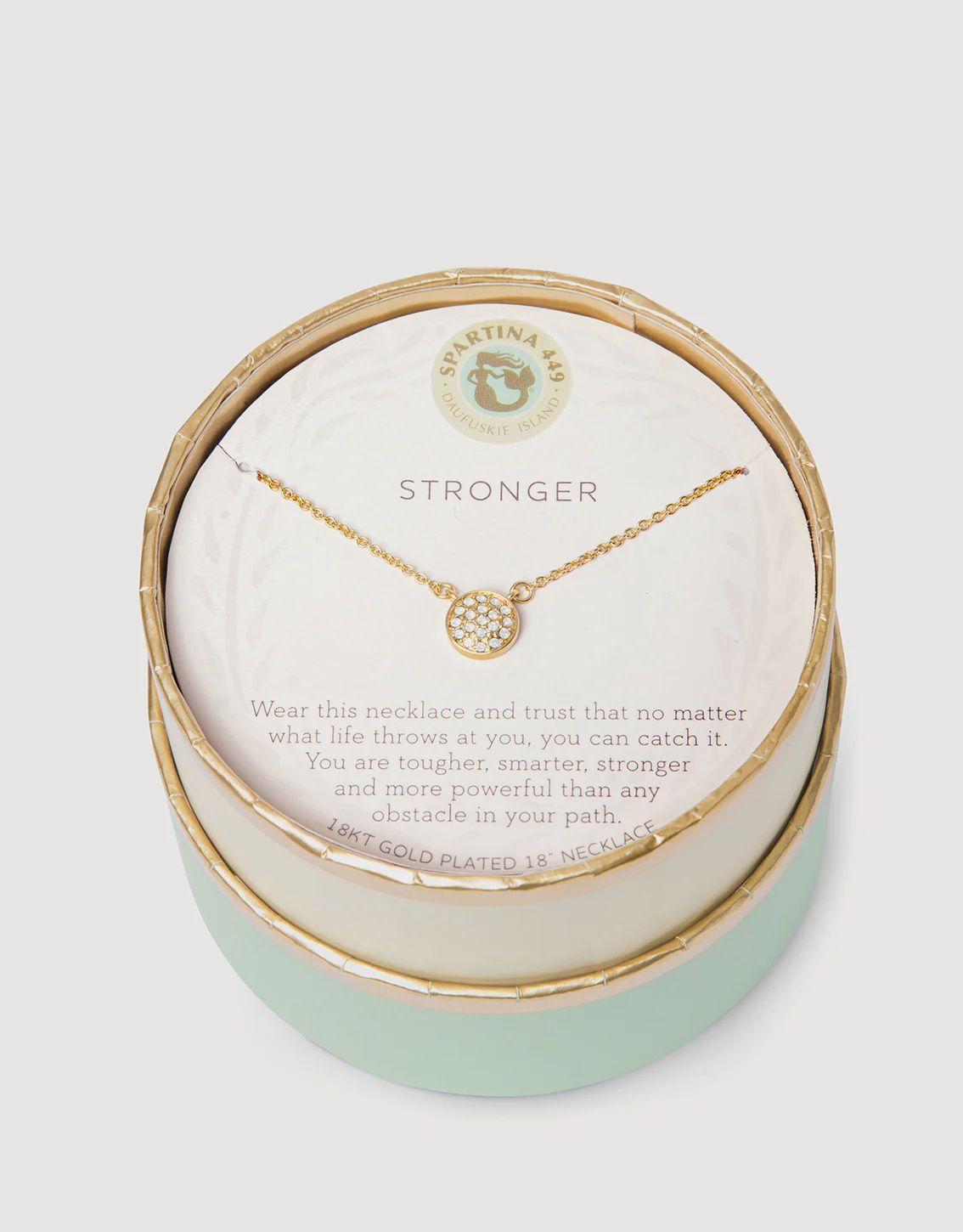 Stronger/Pave Disk SLV Necklace