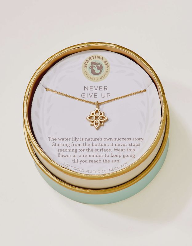 Never Give Up/Lotus Necklace 18"
