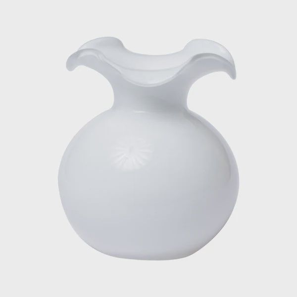 Vietri Hibiscus White Small Fluted Vase