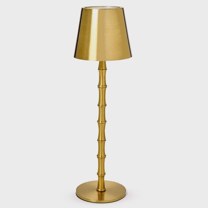 Cordless Gold Bamboo Table Lamp