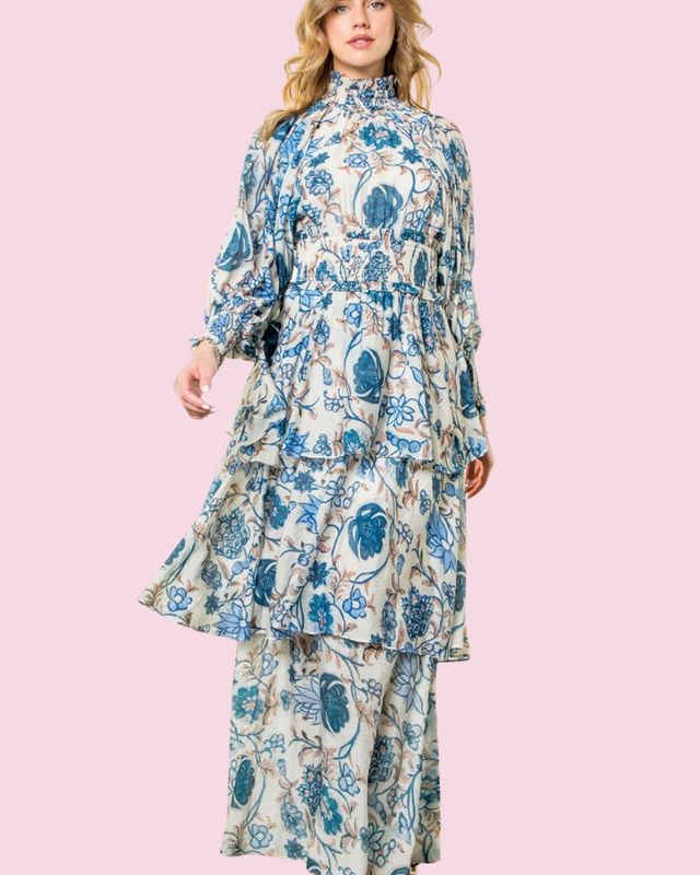 THML Tiered Floral Maxi Dress