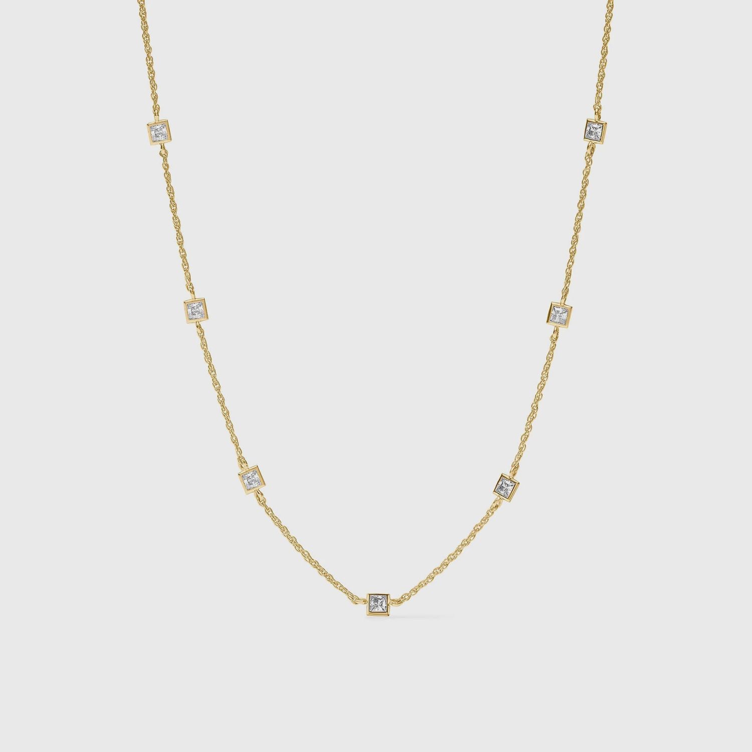 Julie Vos Jolie Delicate Station Necklace-Cubic Zirconia