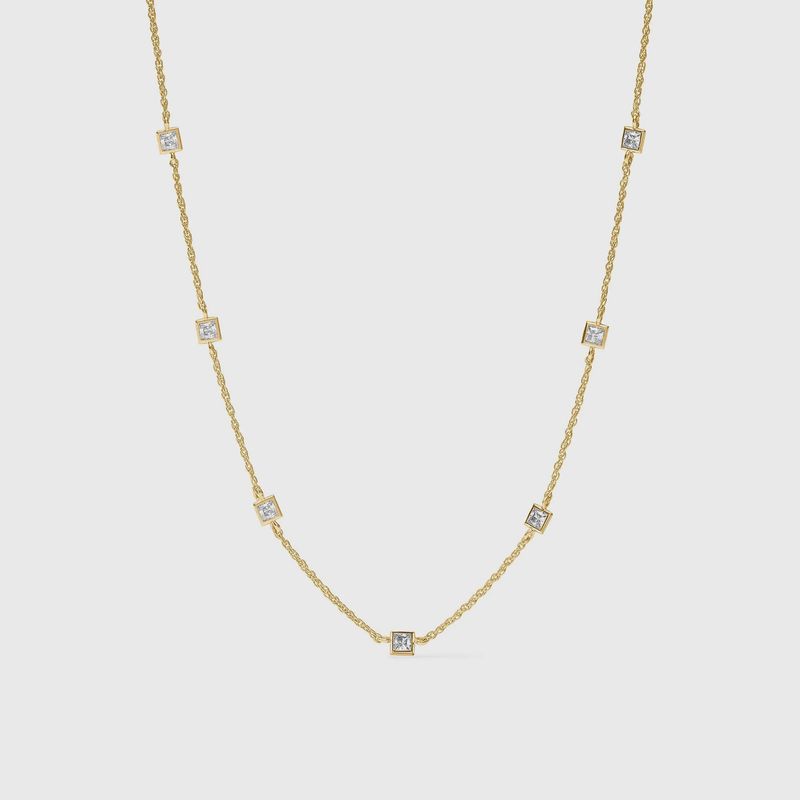 Julie Vos Jolie Delicate Station Necklace-Cubic Zirconia