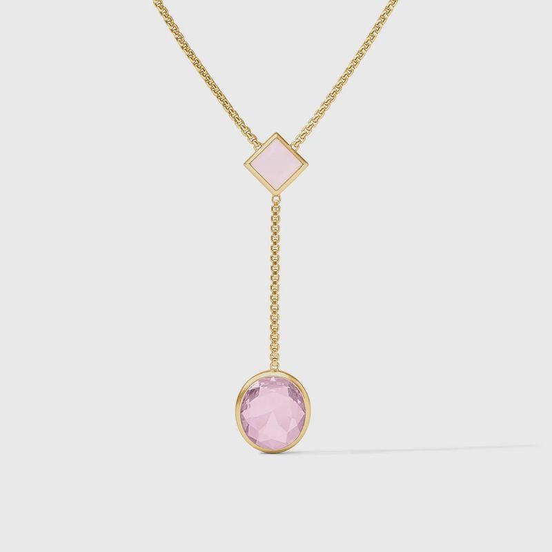 Julie Vos Jolie Lariat Necklace-Rose