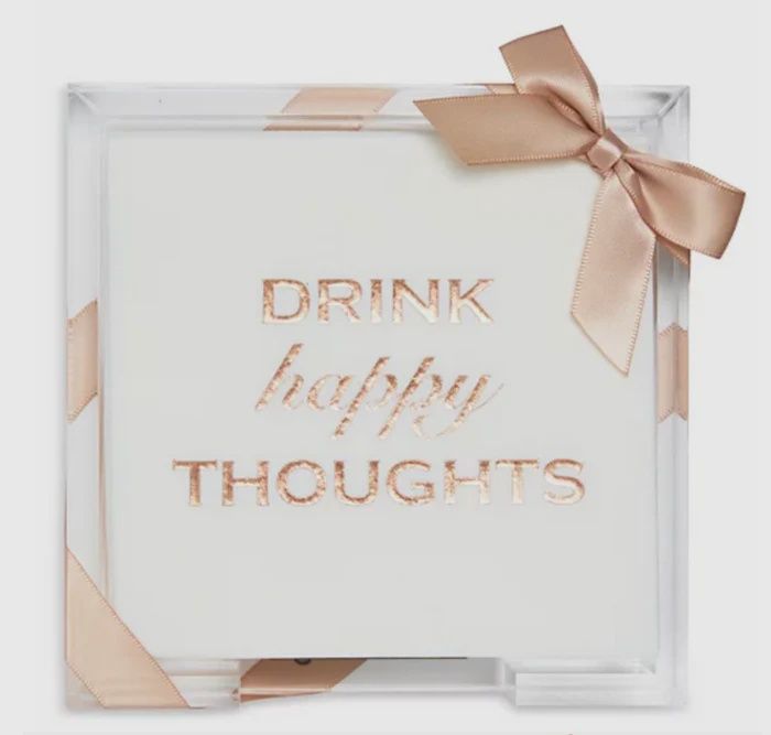 "Drink Happy Thoughts" Acrylic Cocktail Set-Fisher