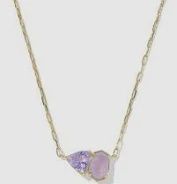 Tatum Short Pendant Necklace Gold Purple Mix