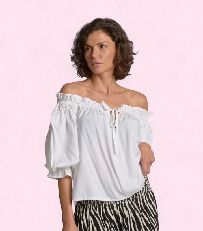 Elan White Drop Shoulder Top