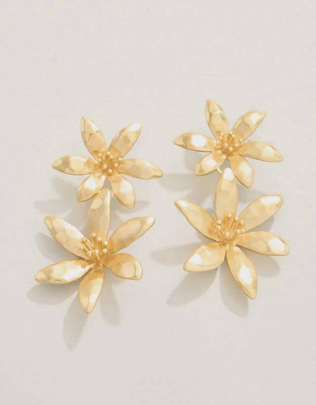 River Lily Earrings in Gold