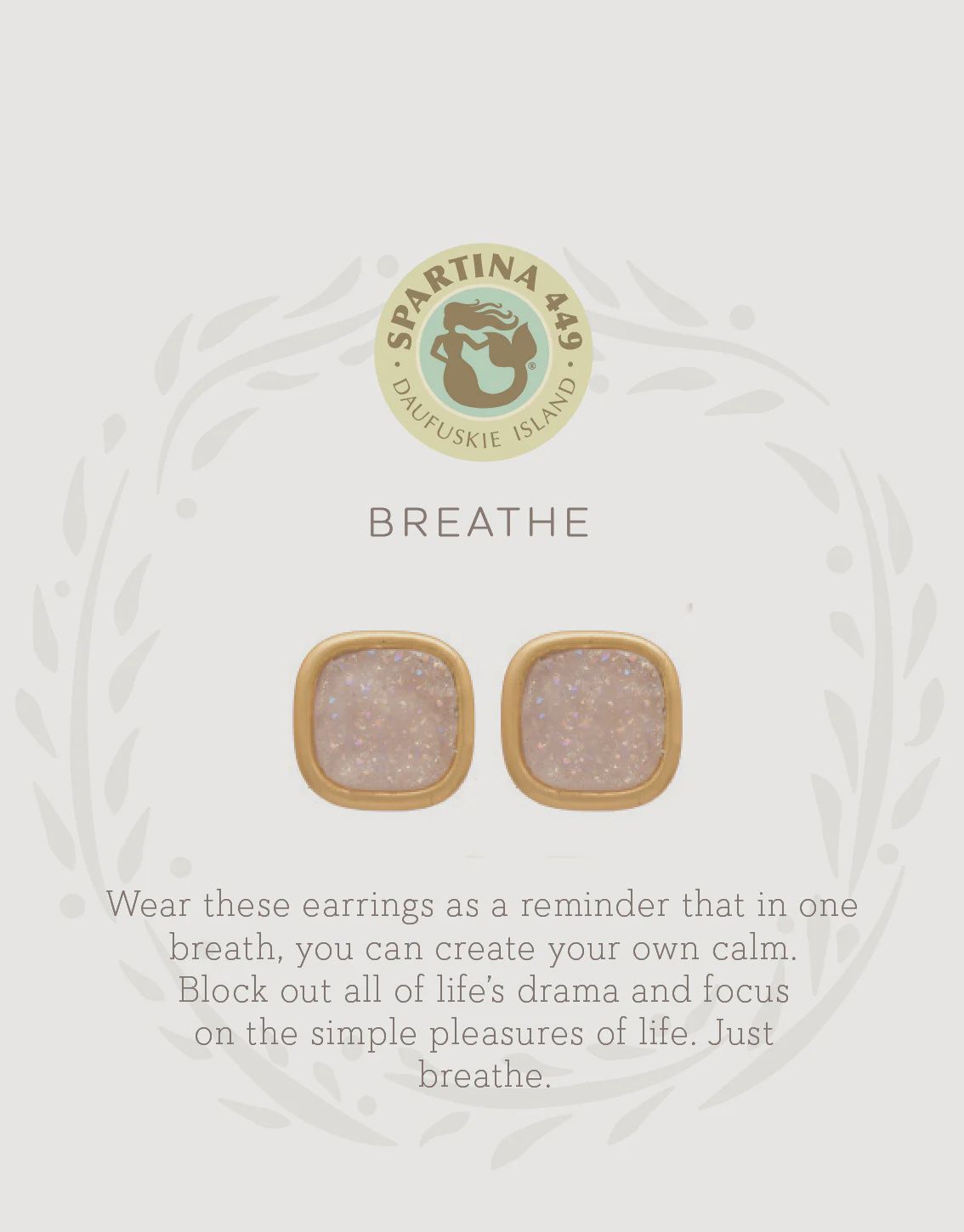 Breathe/Cream Druzy Stud Earrings