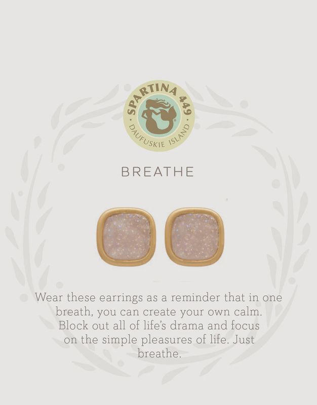 Breathe/Cream Druzy Stud Earrings