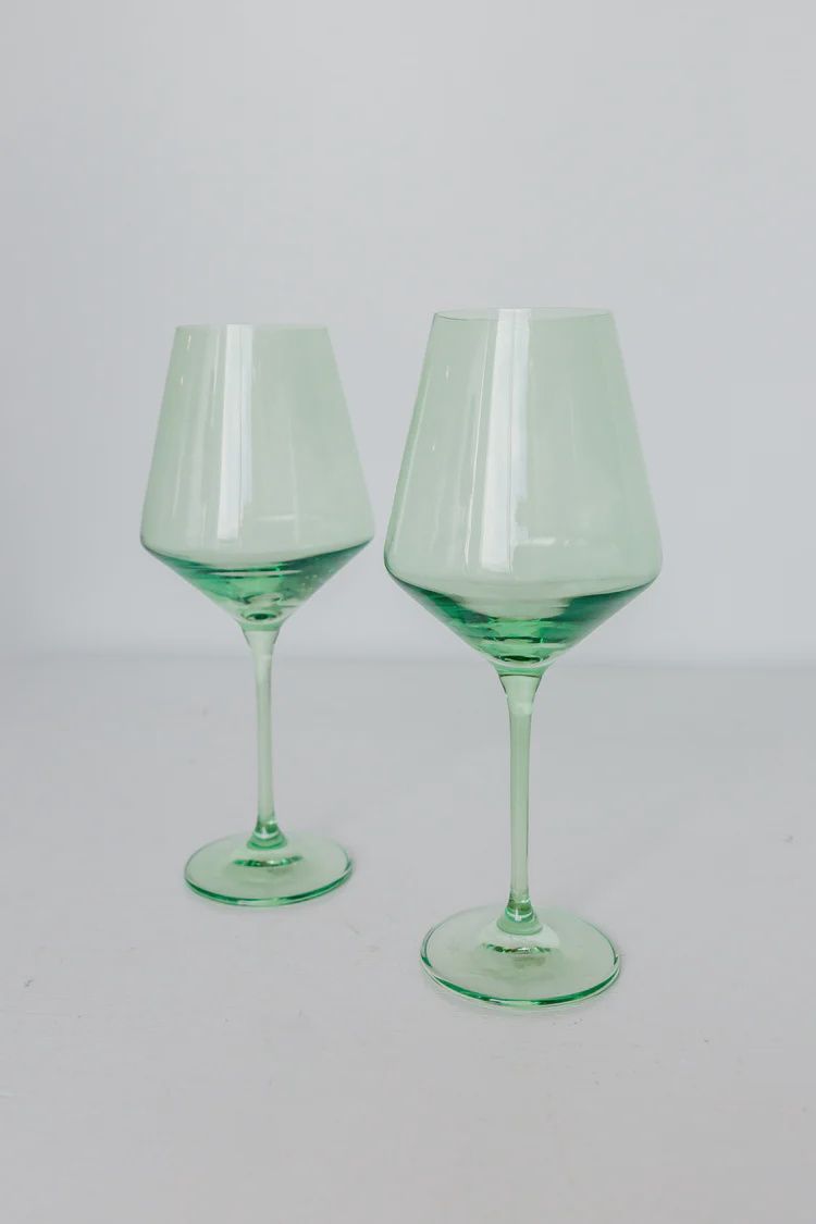 Estelle Stemmed Wine Glass S/2-Mint-Fisher