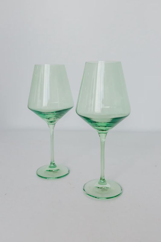 Estelle Stemmed Wine Glass S/2-Mint-Fisher