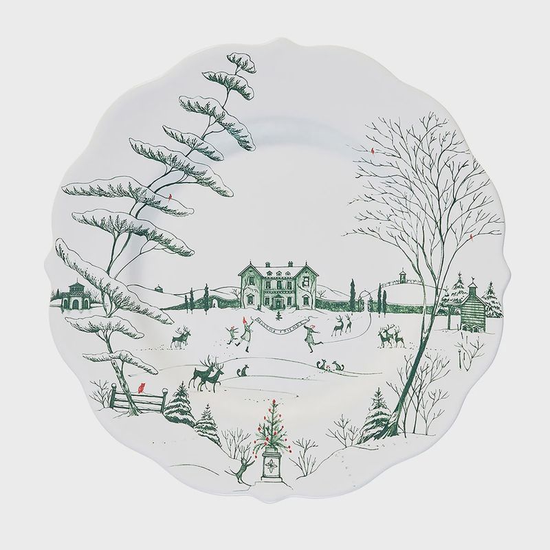 Juliska Country Estate Winter Frolic Dinner Plate-Evergreen-Fisher
