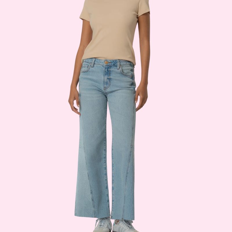 Kut Meg High Rise, Wide Leg Jean w/Side Panel