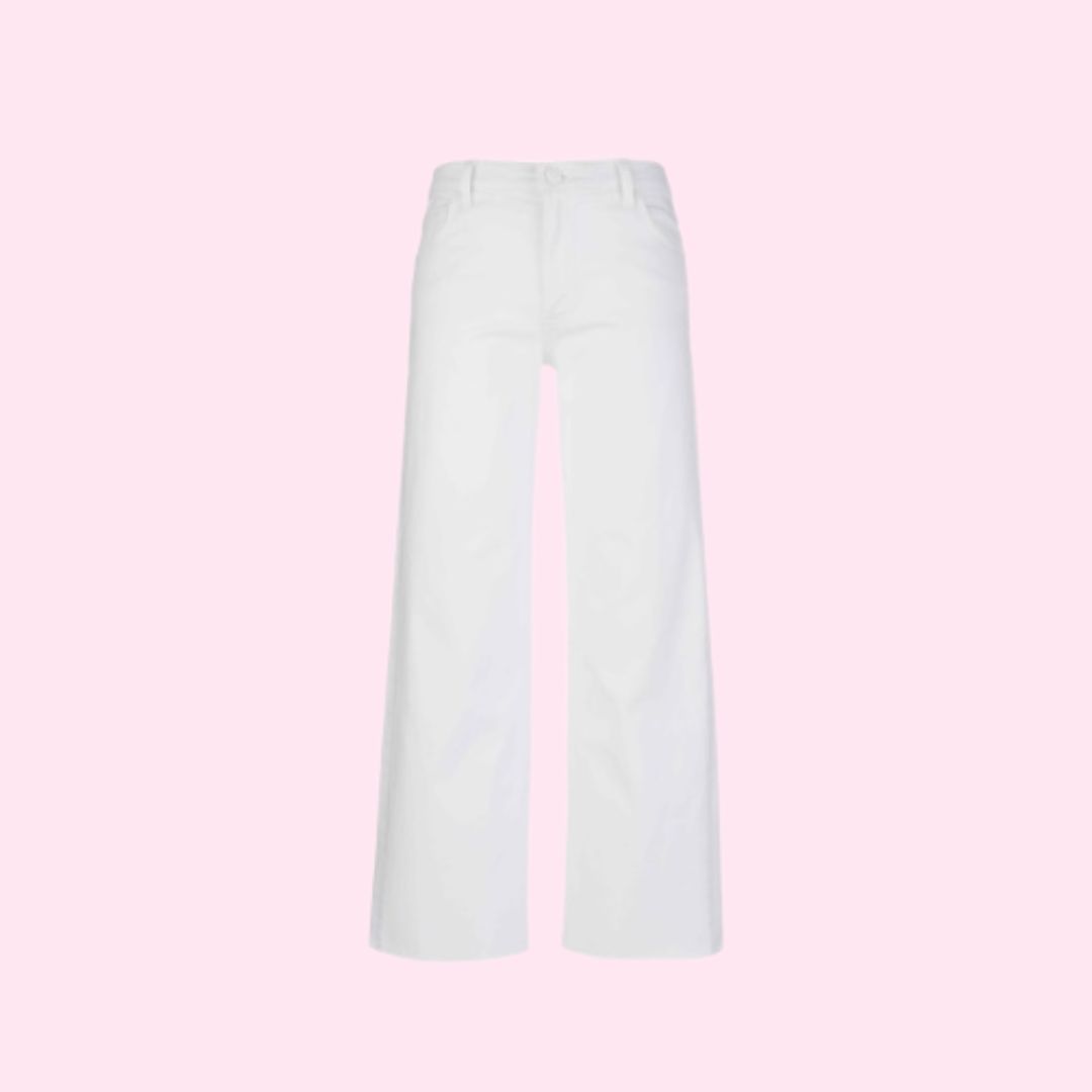 Avery High Rise Straight Leg w/Raw Hem-Optic White