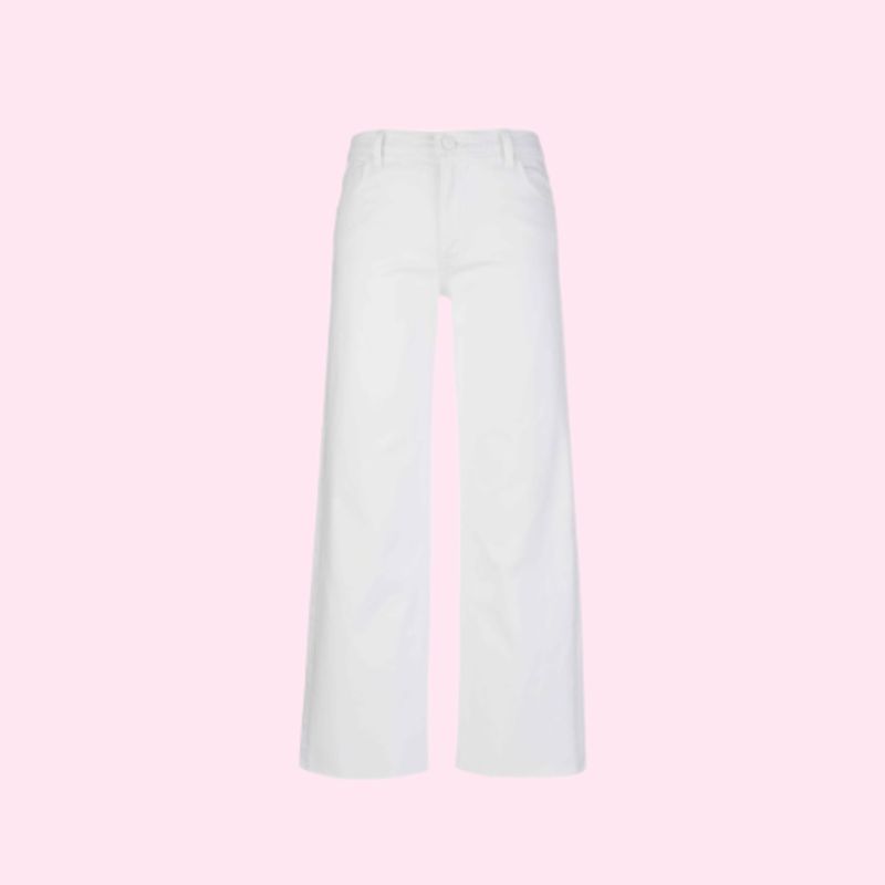 Avery High Rise Straight Leg w/Raw Hem-Optic White