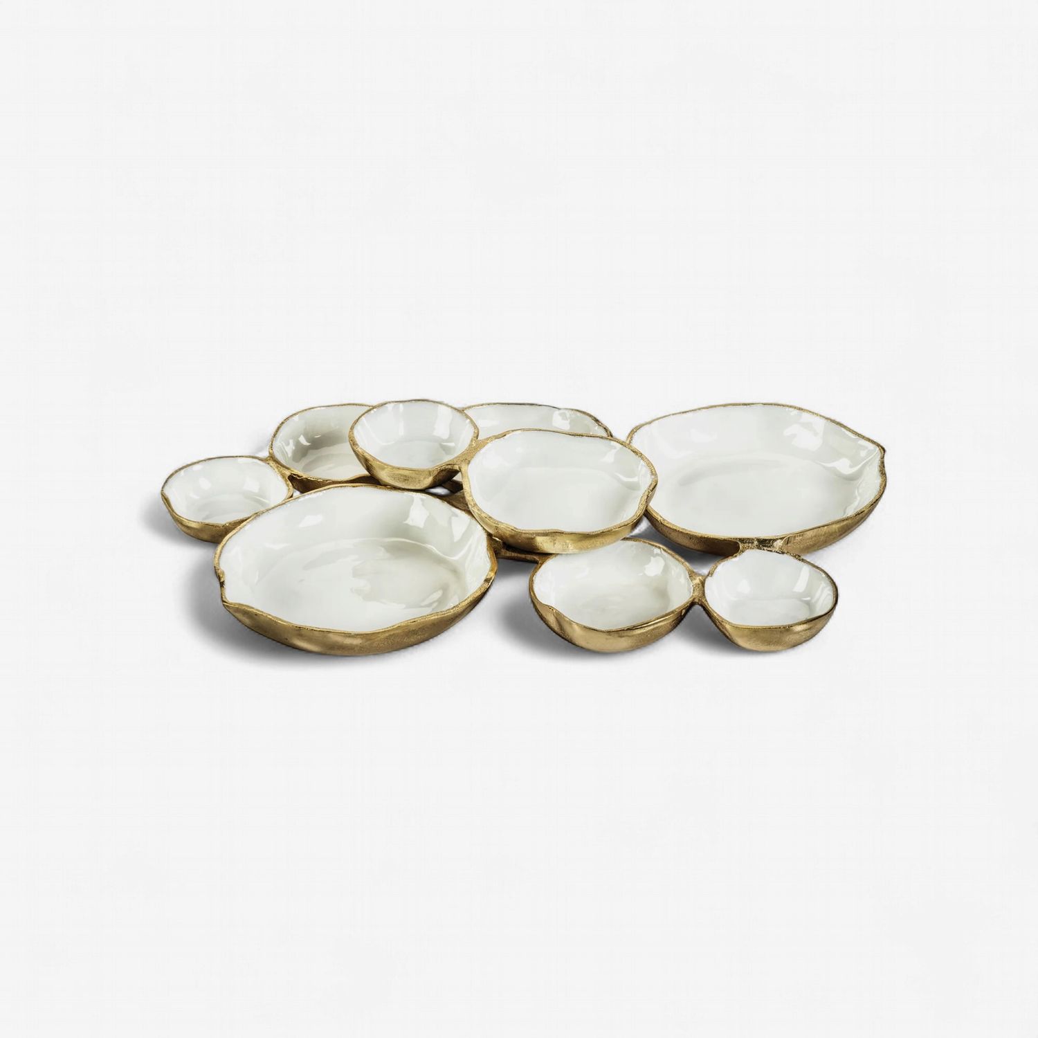 Large Cluster Bowls Gold/White-Clement