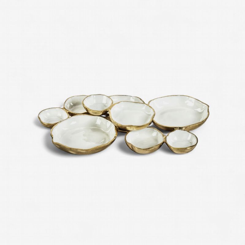 Large Cluster Bowls Gold/White-Clement