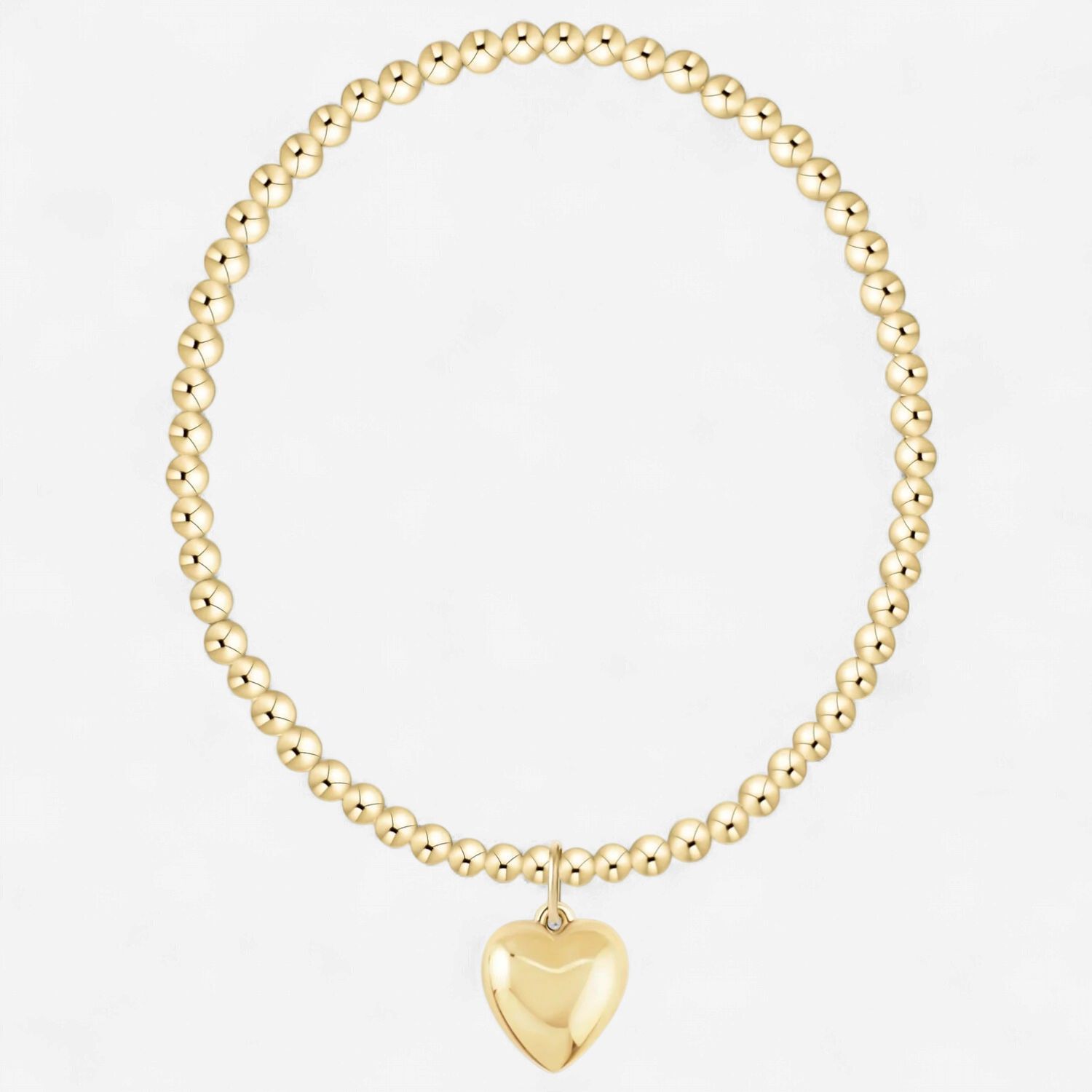 Classic Gold 3mm Bracelet-Love plush Gold Charm