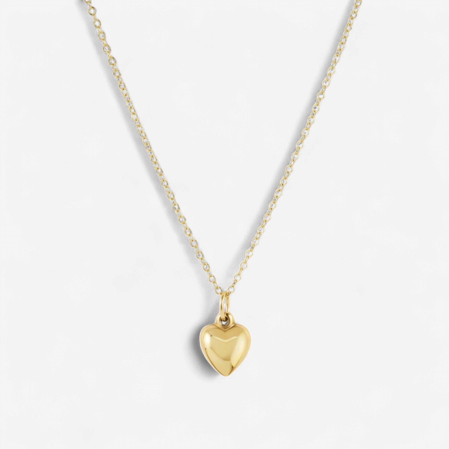 16" Necklace Gold-Love Plush Small Gold Charm
