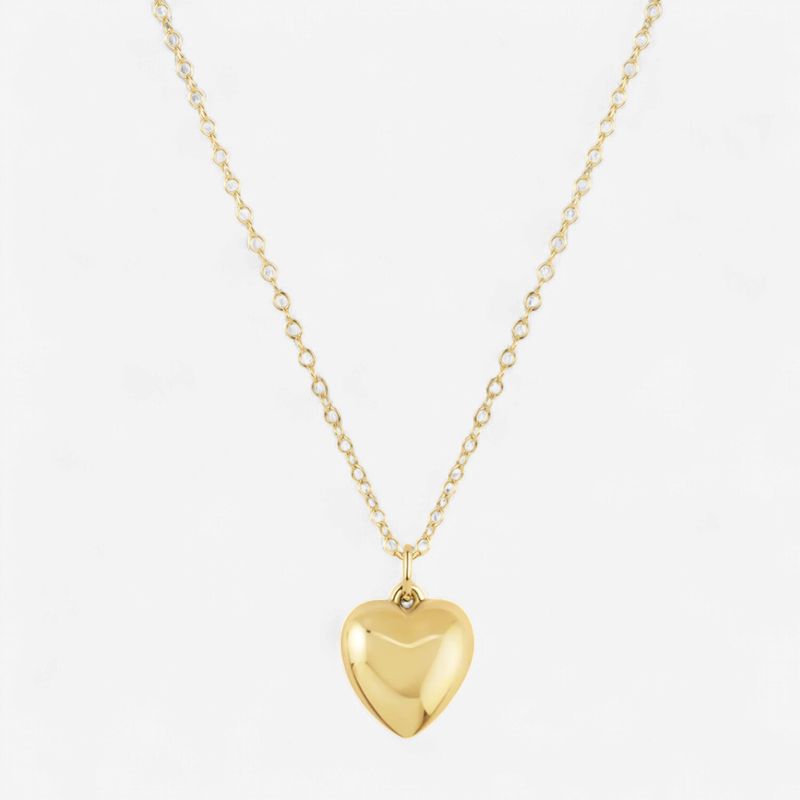 16" Necklace Gold-Love Plush Gold Charm