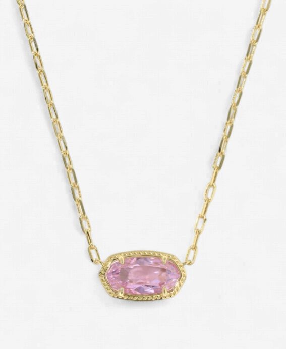 Elisa Luxe Pendant Necklace Light Pink CZ