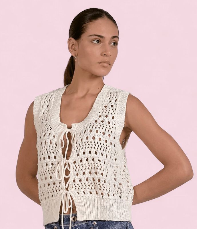 Elan Crochet Tie Vest