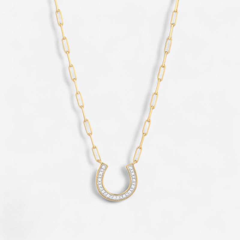 Lucky Horse Shoe Pendant Necklace