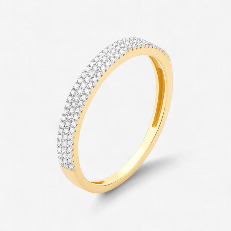 Triple Row Diamond Ring