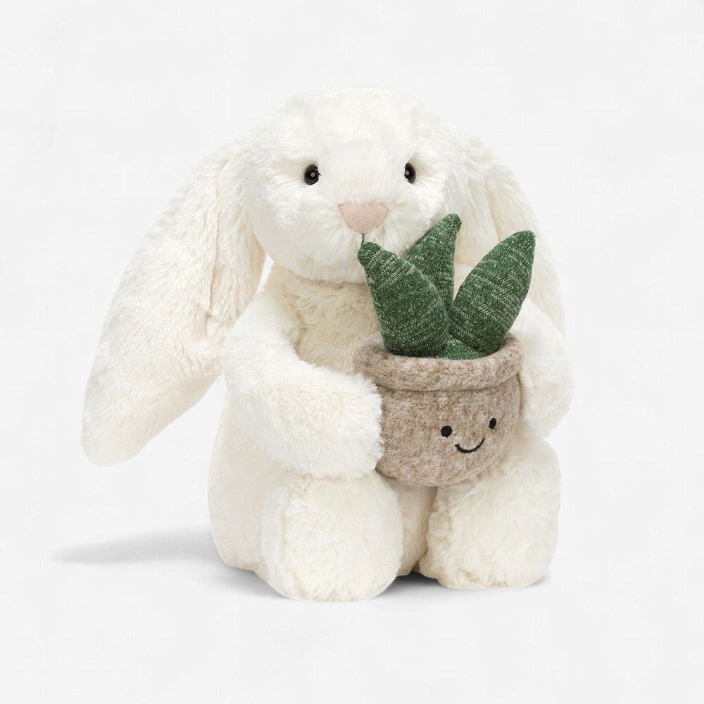 Jellycat Cream Bunny with Plant