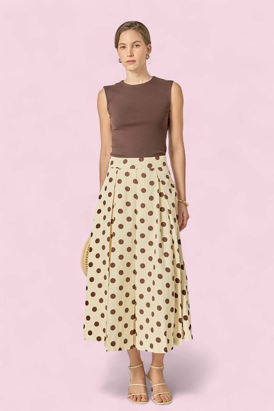 English Factory Polka Dot Midi Skirt