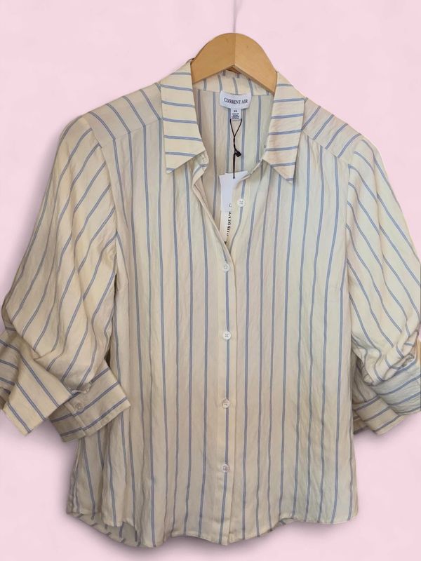 Current Air Ivory/Blue Stripe Top