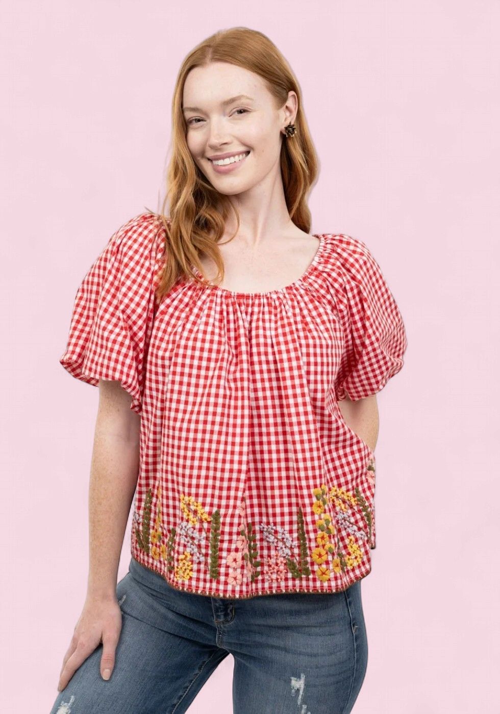 Ivy Jane Gingham &amp; Flowers Top
