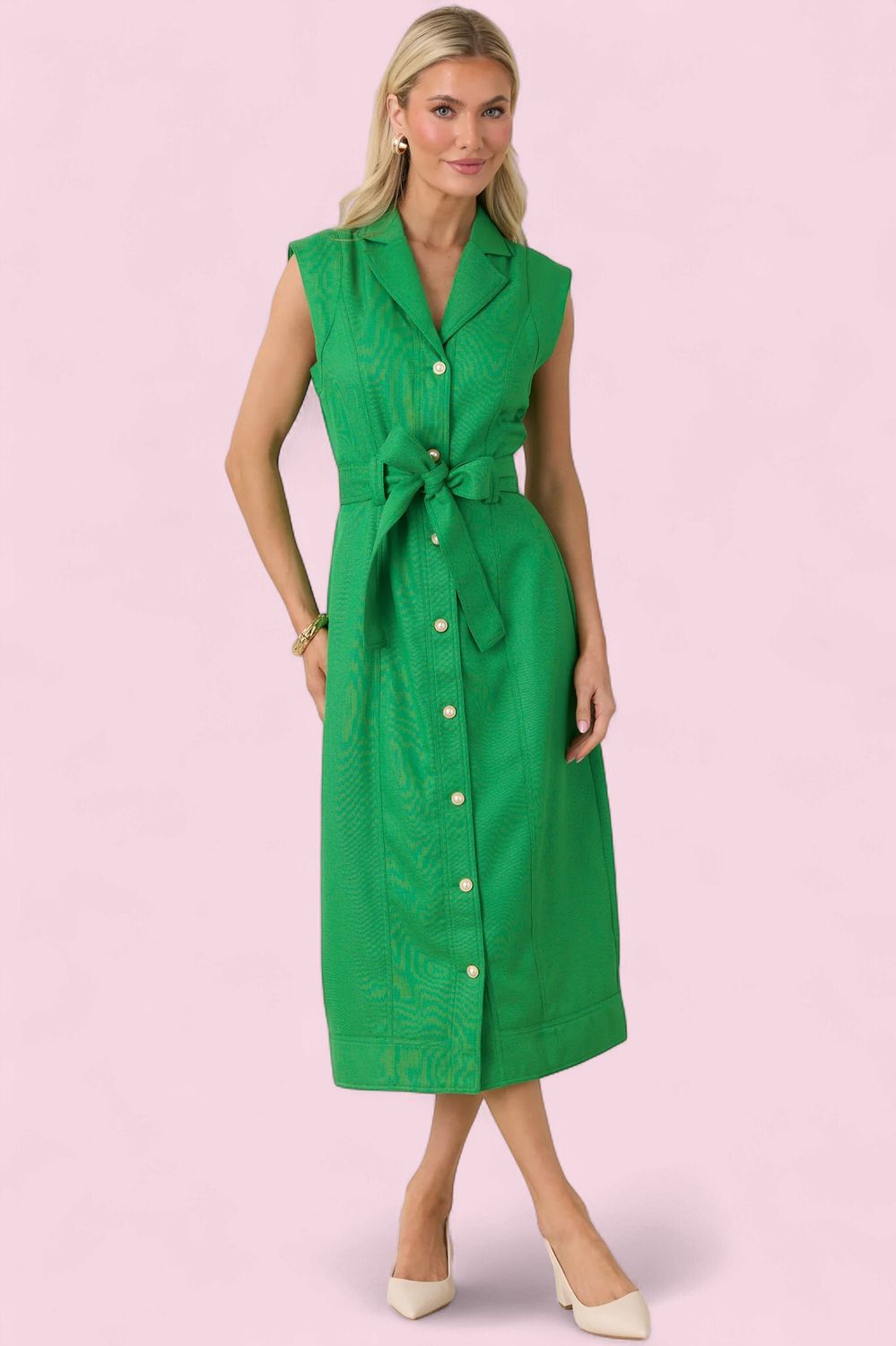 Prosperina Grass Green Midi Dress