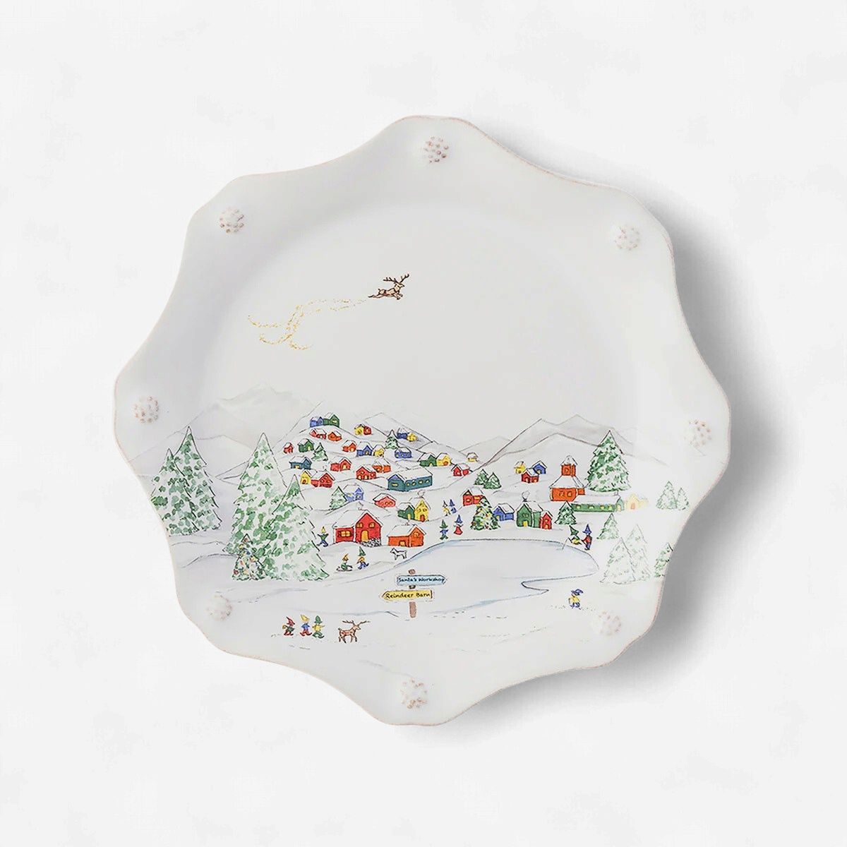 Juliska Berry &amp; Thread North Pole Dessert/Salad Plate-Rusher