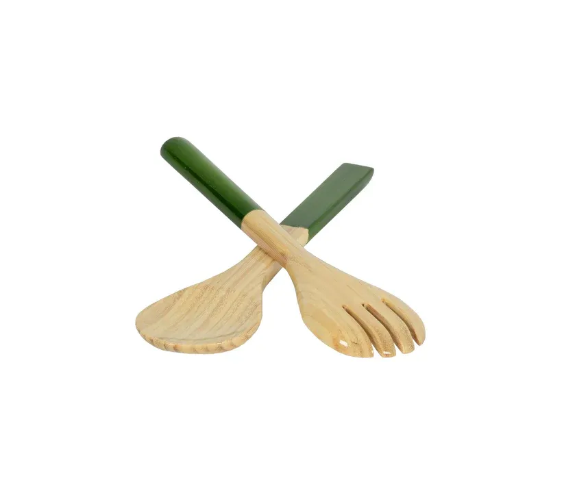 Albert L. Small Bamboo Salad Server Set/2-Grass Green-Rusher