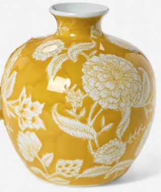 Two's Company Yellow Floral Vase-Rusher