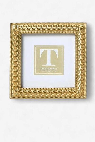 Two's Co. Laurel Wreath Gold Square Frame-Rusher